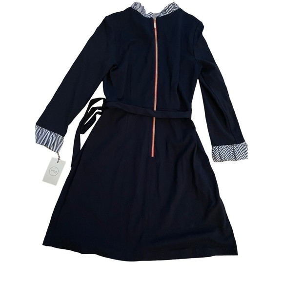 NWT 1901 Built In Stripe Collar  Shirt Dress Size 12 Belted Work Career Dress - Picture 6 of 8